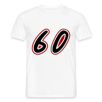 60 Number Symbol - Men's T-Shirt - white - Front - AI Model Male 178 dark (178cm)