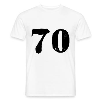 70 number jersey - Men's T-Shirt - white - Front - AI Model Male 178 dark (178cm)