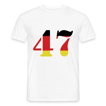 47 Numéro Jersey Allemagne - T-shirt homme - blanc - Devant - AI Model Male 178 dark (178cm)