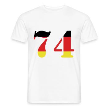 74 Numéro Jersey Allemagne - T-shirt homme - blanc - Devant - AI Model Male 178 dark (178cm)