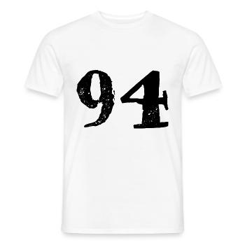 Maillot à 94 numéros - T-shirt homme - blanc - Devant - AI Model Male 178 dark (178cm)