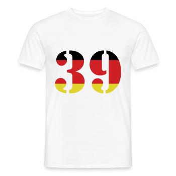 39 Numéro Jersey Allemagne - T-shirt homme - blanc - Devant - AI Model Male 178 dark (178cm)