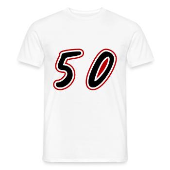 50 Number symbol - Men's T-Shirt - white - Front - AI Model Male 178 dark (178cm)