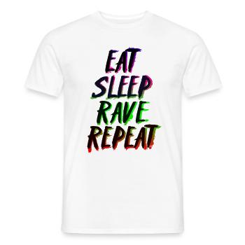 Mangez Sleep Rave Repeat - T-shirt homme - blanc - Devant - AI Model Male 178 dark (178cm)