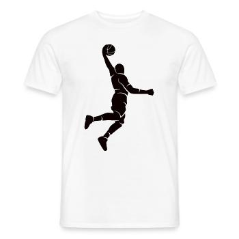 Basketball Player Silhouette Basketball - Men's T-Shirt - white - Front - AI Model Male 178 dark (178cm)