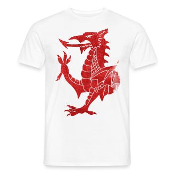 Welsh Dragon Rampant - Men's T-Shirt - white - Front - AI Model Male 178 dark (178cm)