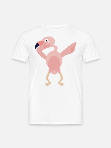 Dabbing flamingo dance timid idea gift - Men's T-Shirt - white