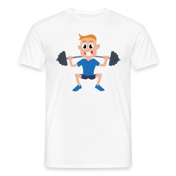 Weightlifter Fitness Boy Gain Comic Gift Idea - Men's T-Shirt - white - Front - AI Model Male 178 dark (178cm)