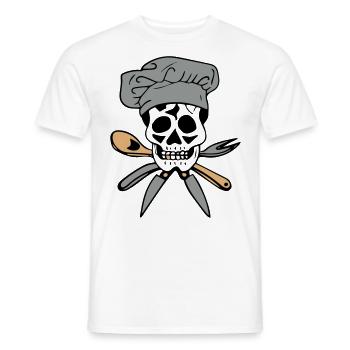 Totenkopf Koch - Männer T-Shirt - Weiß - Vorne - AI Model Male 178 dark (178cm)