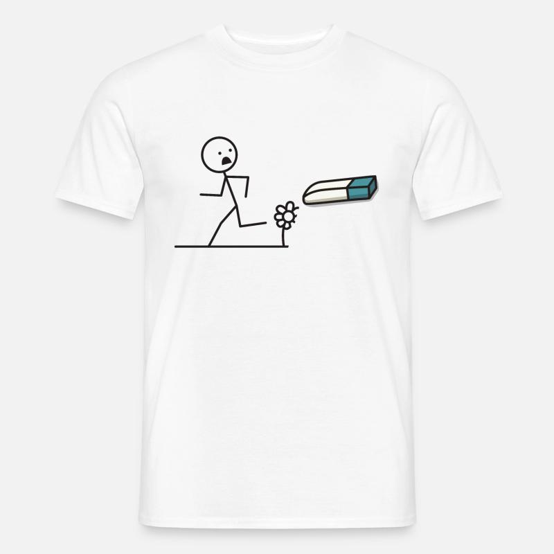 Strichmännchen Radiergummi - Männer T-Shirt - Weiß