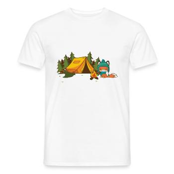 Camping Fox Camping - Men's T-Shirt - white - Front - AI Model Male 178 dark (178cm)