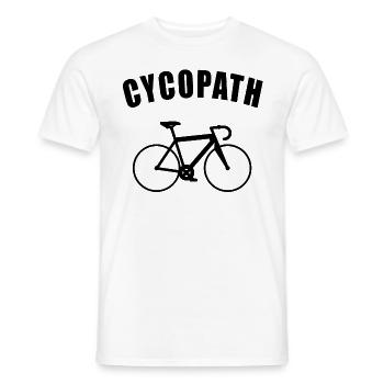 CYCOPATH BICYCLE GIFT ROAD BIKE FIXIE TRIATHLET - Men's T-Shirt - white - Front - AI Model Male 178 dark (178cm)