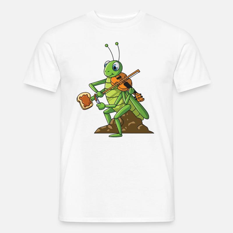 Violin cricket violin player multitasking bread - Men’s T-shirt - white