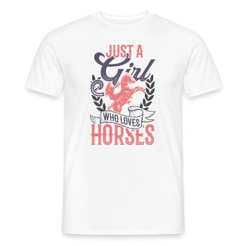 Just A Girl Who Loves Horses Doux Chevaux Motif - T-shirt homme - blanc - Devant - AI Model Male 178 dark (178cm)