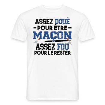 Maçon Ouvrier Bâtiment Métier Brique Cadeau Noël - T-shirt homme - blanc - Devant - AI Model Male 178 dark (178cm)