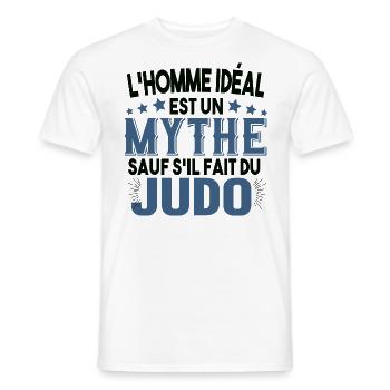 Judo Judoka Judogi Kimono Sport Citations Humour - T-shirt homme - blanc - Devant - AI Model Male 178 dark (178cm)