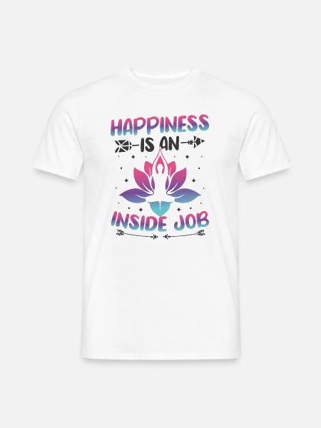 Buntes Namaste Yoga Lotusblume Meditation - Männer T-Shirt - Weiß