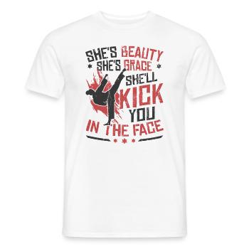 Karaté fille aime le karaté - T-shirt homme - blanc - Devant - AI Model Male 178 dark (178cm)