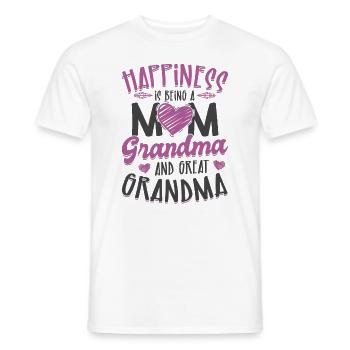 Le bonheur c'est maman grand-mère et arrière-grand-mère - T-shirt homme - blanc - Devant - AI Model Male 178 dark (178cm)
