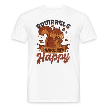 Squirrel Make Me Happy Ladies Squirrel - Men's T-Shirt - white - Front - AI Model Male 178 dark (178cm)