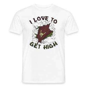 I love getting High Tree Climbing - Men's T-Shirt - white - Front - AI Model Male 178 dark (178cm)