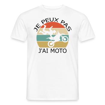J'Peux Pas J'ai Motocross Cadeau Motard Moto Cross - T-shirt homme - blanc - Devant - AI Model Male 178 dark (178cm)