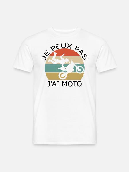 J'Peux Pas J'ai Motocross Cadeau Motard Moto Cross - T-shirt homme - blanc