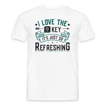La touche F5 est rafraîchissante, drôle concepteur de sites Web - T-shirt homme - blanc - Devant - AI Model Male 178 dark (178cm)