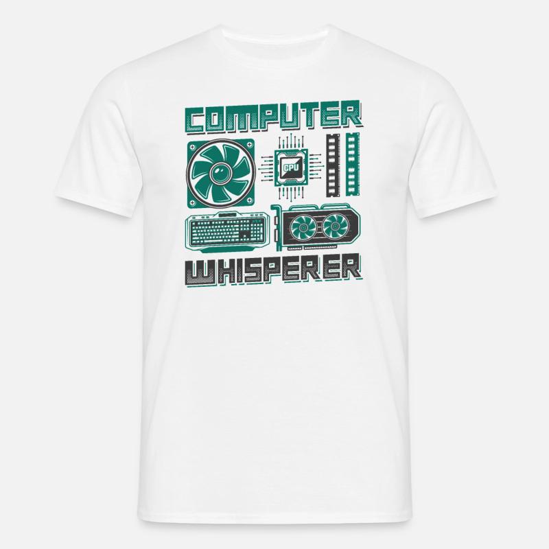 Computerflüsterer IT-Unterstützung - Männer T-Shirt - Weiß