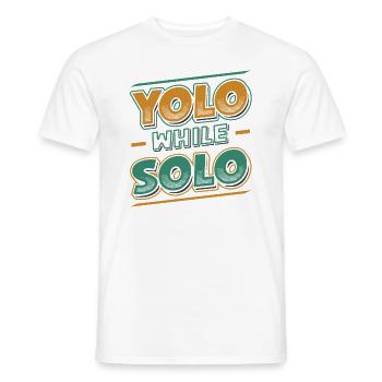 Solo proud single, Happy single - Men's T-Shirt - white - Front - AI Model Male 178 dark (178cm)
