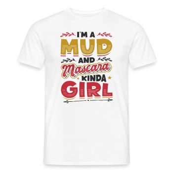I am a girl made of mud and mascara - Men's T-Shirt - white - Front - AI Model Male 178 dark (178cm)