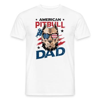 American Pitbull Dad 4. Juli - Männer T-Shirt - Weiß - Vorne - AI Model Male 178 dark (178cm)