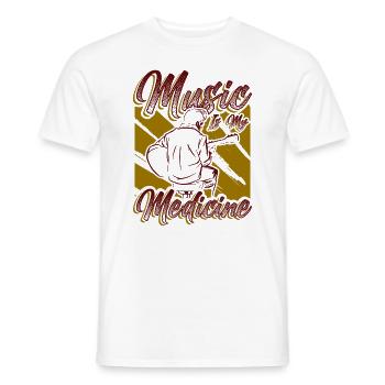 La musique est ma médecine Mélomanes - T-shirt homme - blanc - Devant - AI Model Male 178 dark (178cm)