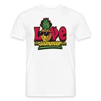 Hello Summer Pineapple with Sunglasses - Men's T-Shirt - white - Front - AI Model Male 178 dark (178cm)