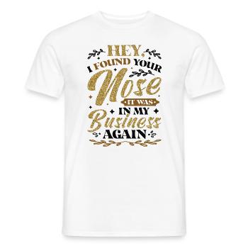 J’ai trouvé ton nez c’était dans mon entreprise sarkastic - T-shirt homme - blanc - Devant - AI Model Male 178 dark (178cm)