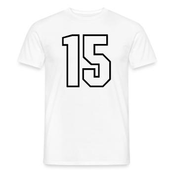15 years jersey number 15 t-shirt sports jersey 15 - Men's T-Shirt - white - Front - AI Model Male 178 dark (178cm)