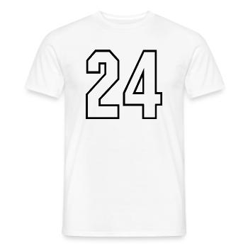 24 Jahre trikot nummer 24 t-shirt sporttrikot 24 - Männer T-Shirt - Weiß - Vorne - AI Model Male 178 dark (178cm)