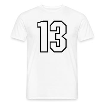 13 years jersey number 13 t-shirt sports jersey 13 - Men's T-Shirt - white - Front - AI Model Male 178 dark (178cm)