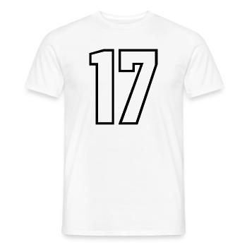 17 years jersey number 17 t-shirt sports jersey 17 - Men's T-Shirt - white - Front - AI Model Male 178 dark (178cm)