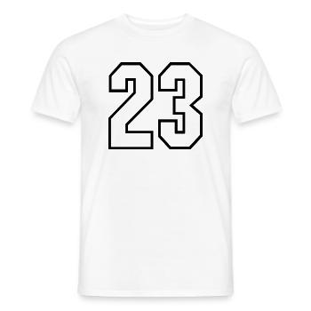23 years jersey number 23 t-shirt sports jersey 23 - Men's T-Shirt - white - Front - AI Model Male 178 dark (178cm)