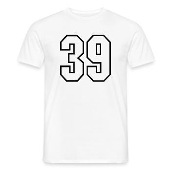 39 Jahre trikot nummer 39 t-shirt sporttrikot 39 - Männer T-Shirt - Weiß - Vorne - AI Model Male 178 dark (178cm)
