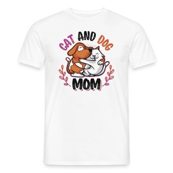 Mère de chat et de chien, animaux domestiques. - T-shirt homme - blanc - Devant - AI Model Male 178 dark (178cm)