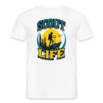 Scout Life Scout Camping Outdoor Scout - T-shirt homme - blanc - Devant - AI Model Male 178 dark (178cm)