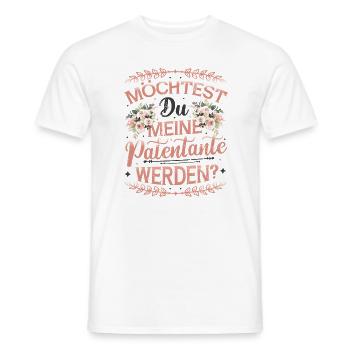 Möchtest Du meine Patentante werden ? - Männer T-Shirt - Weiß - Vorne - AI Model Male 178 dark (178cm)