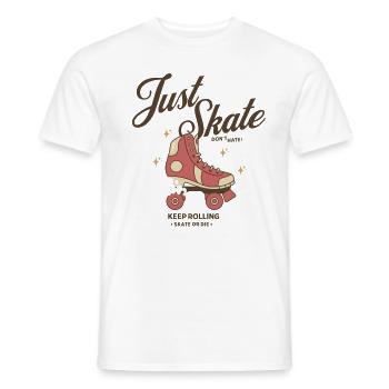 Just Skate Don’t Hate - Continuez à rouler skate ou mourez - T-shirt homme - blanc - Devant - AI Model Male 178 dark (178cm)