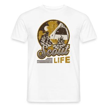 Scout Life Scout Camping Outdoor Scout - T-shirt homme - blanc - Devant - AI Model Male 178 dark (178cm)