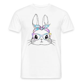 Süßes Kaninchen mit Brille - Männer T-Shirt - Weiß - Vorne - AI Model Male 178 dark (178cm)