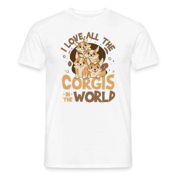 Ich liebe alle Corgis der Welt - Männer T-Shirt - Weiß - Vorne - AI Model Male 178 dark (178cm)