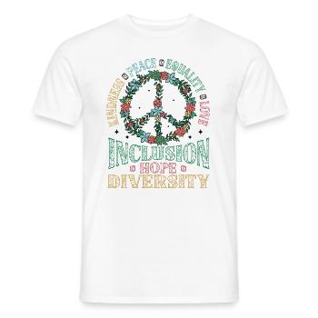 Vielfalt Gleichheit Liebe Frieden Blumen - Männer T-Shirt - Weiß - Vorne - AI Model Male 178 dark (178cm)