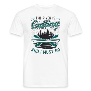 The River Is Calling And I Must Go Kajak Sport - Männer T-Shirt - Weiß - Vorne - AI Model Male 178 dark (178cm)